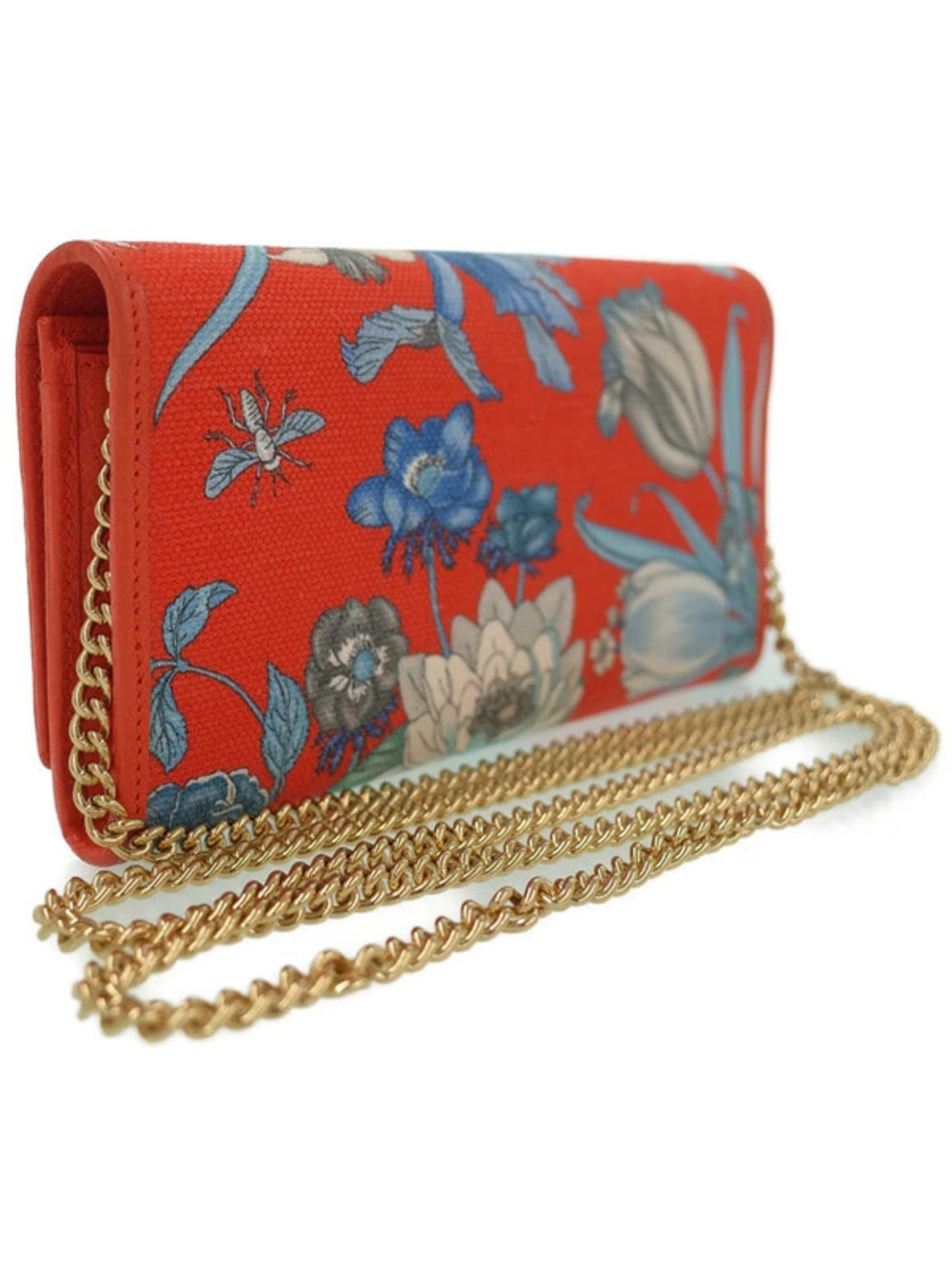 Gucci Wallet Flower Flora Chain Black